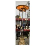 78" IRON AND BRASS LION TORCHIERE FLOOR LAMP