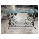 48"x10"x33" CONTEMPORARY IRON TWIG FORM GLASS