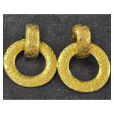 Vintage Chanel Dangle Hoop Earrings Clip-On