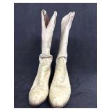 Sz: 7.5, Lucchese White/Creme Ostrich Boots