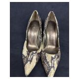 Sz: 7.5, Aldo Snake Print Heels