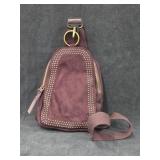 Wine Colored Suede Crossbody