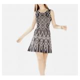 BCBGMAXAZRIA Debbie Geometric Jacquard Dress Sz M