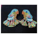 Parrot Fringe Earrings