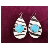 Leather & Turquoise Earrings