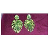 Green Leaf Earrings