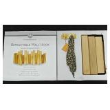 NWT Retractable Bamboo Wall Hanger/ Coat Hooks