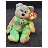TY Peace Beanie Baby w/Case