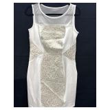 EN FOCUS White, Cream & Gold Dress SIZE 12