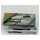 STAINLESS STEEL BLADE, ALUMINUM HANDLE, BLACK