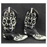 Sz: 7.5, Larry Maham Womenï¿½s Black & White Boots