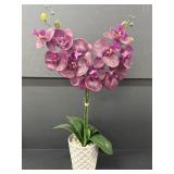 21" Artificial Flower Orchid in Pot, Fuchsia