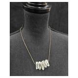NEW Quartz Crystal Necklace on Gold Tone Chain
