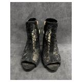 Sz: 8, Jessica Simpson Black Open Toe Lace Heels
