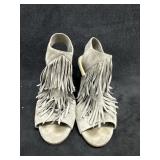 Sz: 7.5, Sam Edelman Grey Fringe Sandal