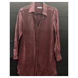 Vince Maroon Button Down Shirt Dress size 6