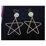 Gold Tone Star Earrings