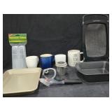 KitchenAid Strainer, Wilton Cake Pan, Mugs &