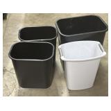 4 Assorted Trash Cans