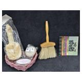 Heart Basket w/Body Brush, 100% Horse Hair B