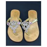 Mystique Boutique Handmade Crystal Sandals size 8