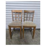 (2) Heavy Solid Wood Barstools