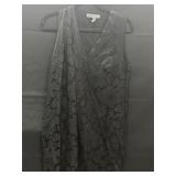 BCBGeneration Black V Neck Crochet Lace