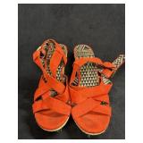 Sz: 8, Jessica Simpson, Orange Platform Heels