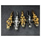 (5) 5" Glass Safari Print Ornaments