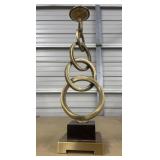 Gold Toned Candle Holder Interlinked Ring Design