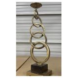 Gold Toned Candle Holder Interlinked Ring Design,