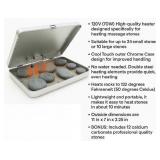Massage Chrome Case Hot Stone Heater with 10 Hot