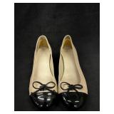 Sz: 7.5, Cole Haan Beige & Black Flats