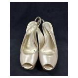 Sz: 7, Bebï¿½ Snake Skin Platform Heels