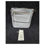 Grey Leather Shoulder Bag