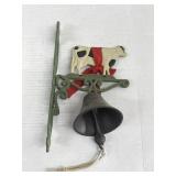Cast Iron Dinner Garden Bell, Black White Cow,