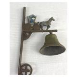 Vintage Cast Iron Horse and Buggy Dinner Bell