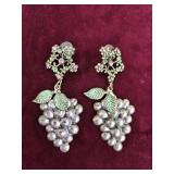 Vintage Metal Grape Earrings