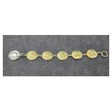 Gold Tone Bracelet w/Chanel Logo