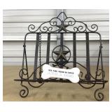 Metal Large Cookbook Stand With Weights Farmhouse