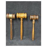 (3) Wooden Gavels