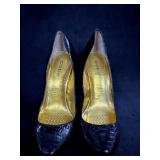 Sz: 8, Bebï¿½ Black Platform Heels
