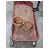 Red Wagon w/Planting Pots