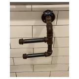 Custom made toilet paper holder constructed from