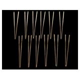 (12) Pairs Stainless Gold Tone Chopsticks