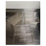 (3) Poly Food Containers w/LidsApprox 12x6x4