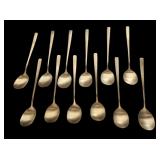 (12) Stainless Gold Tone Spoons 8"