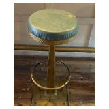 29" Tall custom polished brass bar stool with a