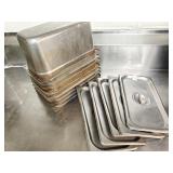 (8) 1/3 Steam Table Pan 6" Deep w/ 5 Lids