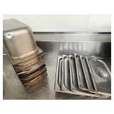 (9) 1/3 Steam Table Pan 6" Deep w/ 6 Lids